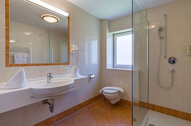 Alpen Apart bathroom with shower/WC